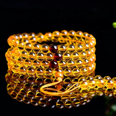 Baltic Amber Beeswax 108 Mala Bead Bracelet